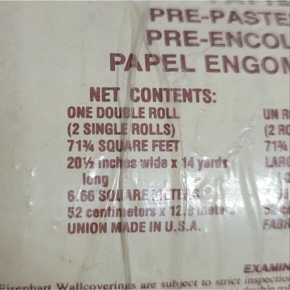 Vintage 60s 70s Deadstock Double Roll Textured Boho Wallcovering Wallpaper - Picture 7 of 10